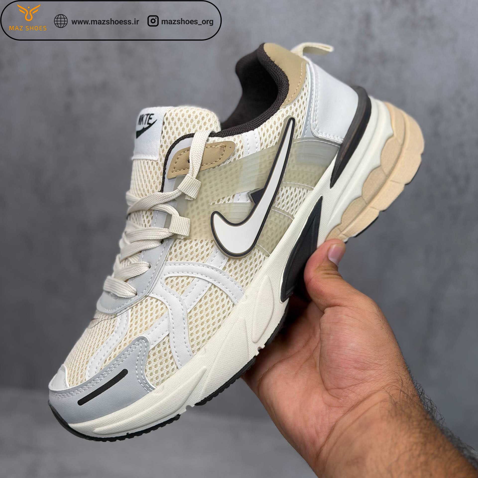 133 کفش مردانه نایک وی 2 کی ران Nike V2K Run اقتصادی کرم - تصویر 1