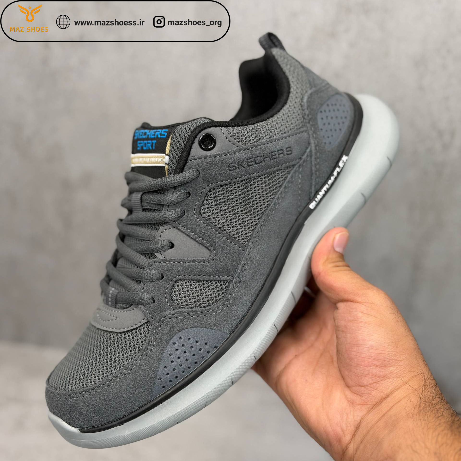157 کفش اسکیچرز کوانتوم فلکسSkechers Quantum Flex رنگ طوسی - تصویر 1