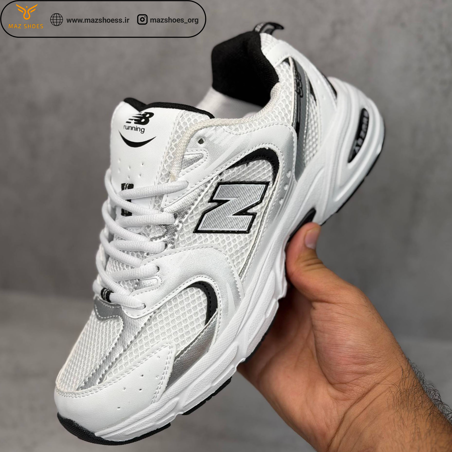 175 کفش نیوبالانس New Balance 530 اقتصادی رنگ سفید مشکی - تصویر 1